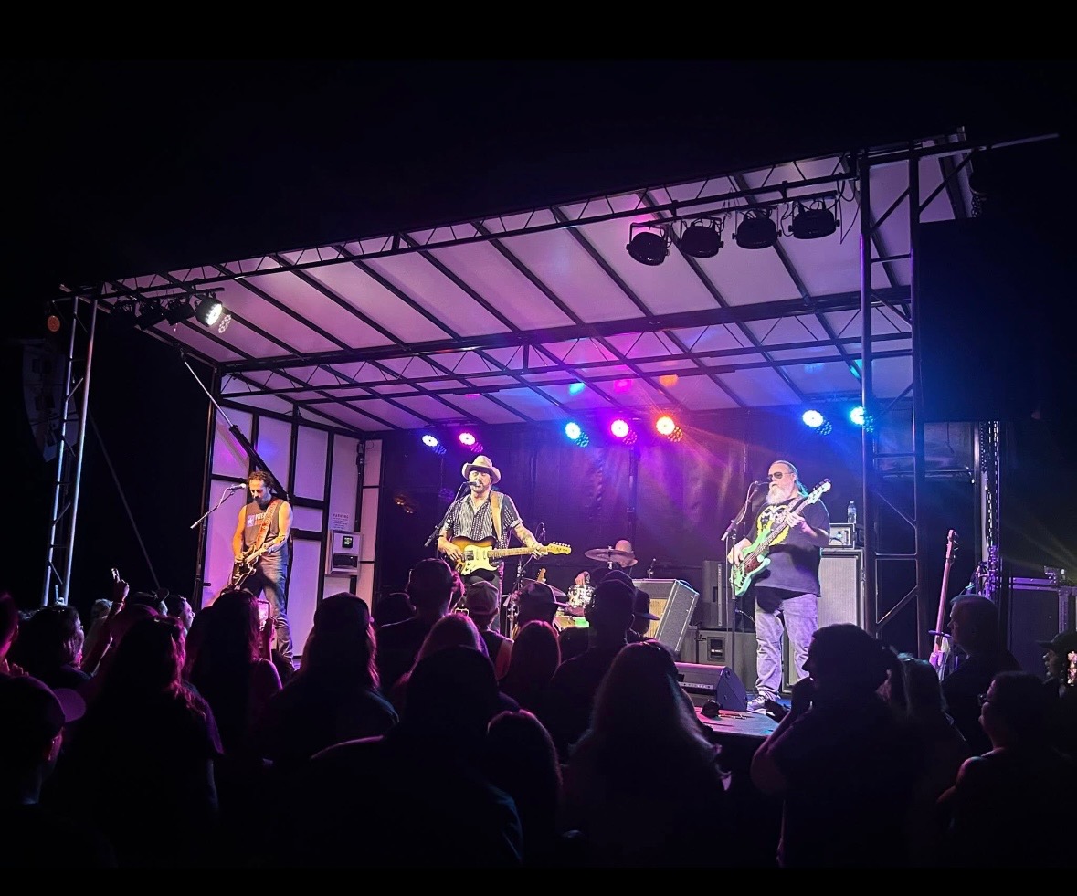 Live band on portable stage